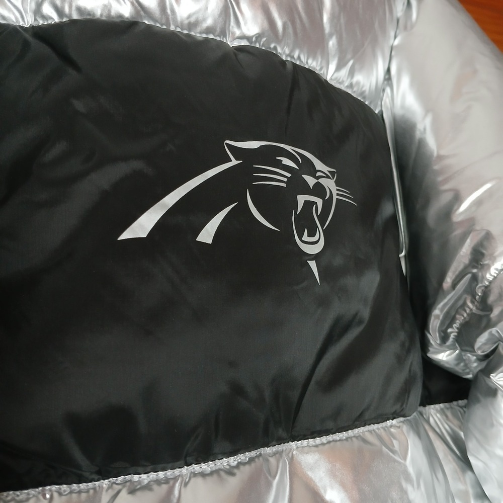 NWT Carolina Panthers G-III 4Her Silver Women Full Zip Puffer Jacket Size XL - Picture 4 of 9